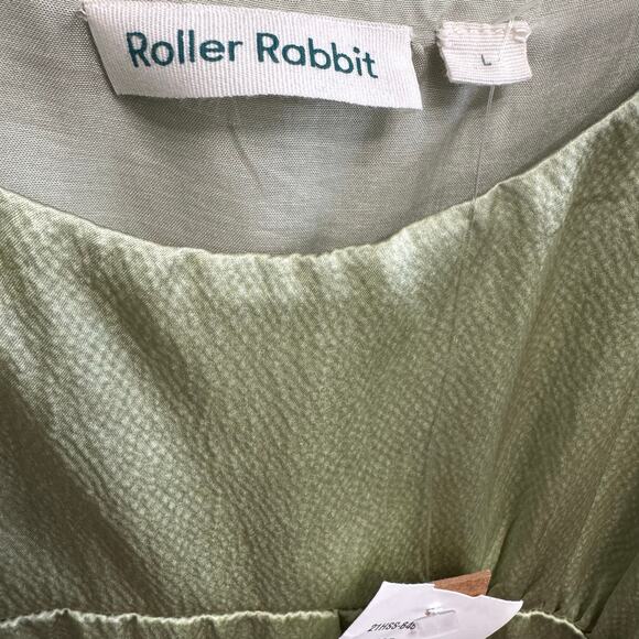 Roller Rabbit Quinn Sleeveless Silk Midi Slip Dress Sage Green Quiet Luxury L - Picture 8 of 15